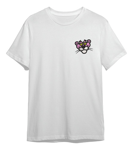 Playera Algodón Bordado Pantera Rosa Rostro Panther Pink