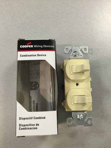 Interruptor Doble Cooper Beige 15a, 120/277v, C271v