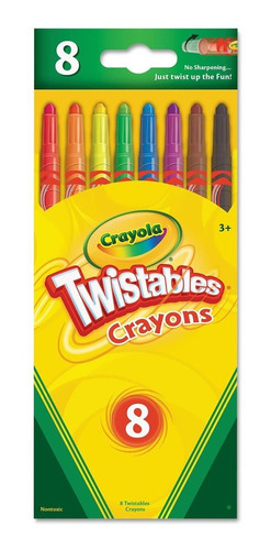 Caja Lapices Crayones Crayolas Twis X8 Colores Surtidos Febo