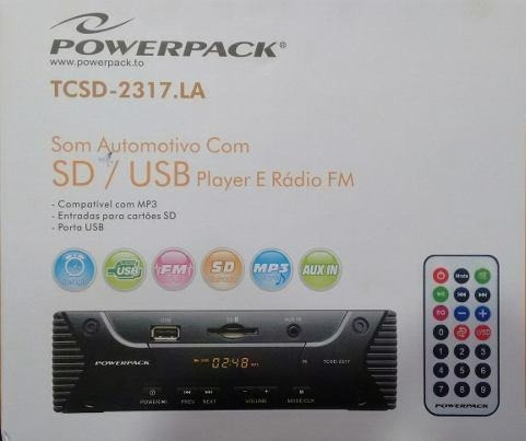 Toca Radio Powerpack Tcsd-2317  Usb +sd +aux C/ Controle