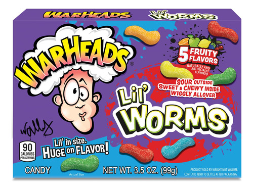 Warheads Lil' Worms - Sour Outside, Sweet And Chewy Inside -