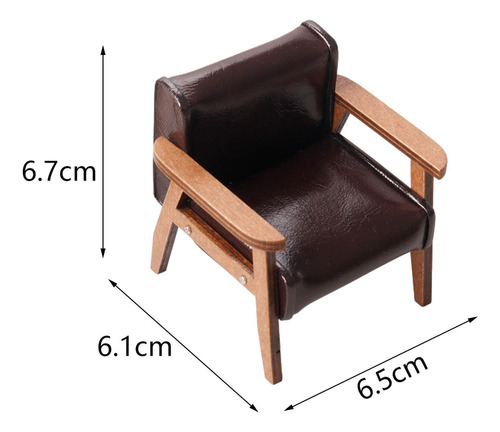 Muebles Para Casa De Muñecas, Sofá Marrón Oscuro Pequeño