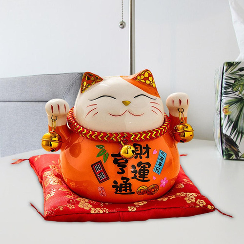 . 2 Piezas Estilo Japonés Vintage Maneki Neko Buena Suerte