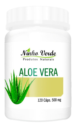 Aloe Vera 500mg 120 Cápsulas - Ninho Verde Sabor Sem Sabor