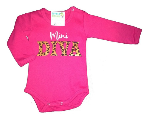 Body Para Bebe Manga Larga Mini Diva Nena Algodon Premium