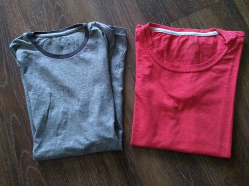 Duo Remeras De Algodón Talle S Roja Y Gris X Unidad