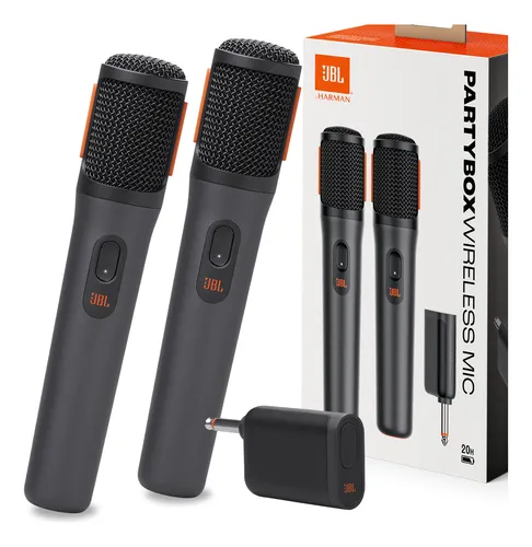 Microfone Sem Fio Jbl Partybox Profissional Duplo Dinâmico
