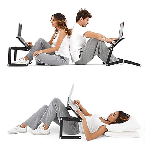 Imagen 3 de 8 de Mesa Plegable Portátil 2 Ventiladores Ajustable Escritorio