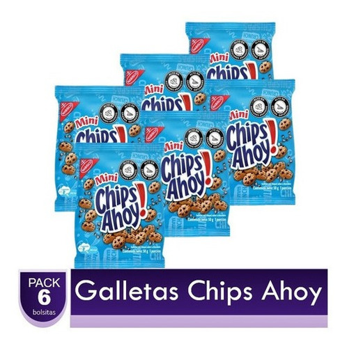 Galletas De Chocolate Chips Ahoy Minis Paquetes X6 Uds
