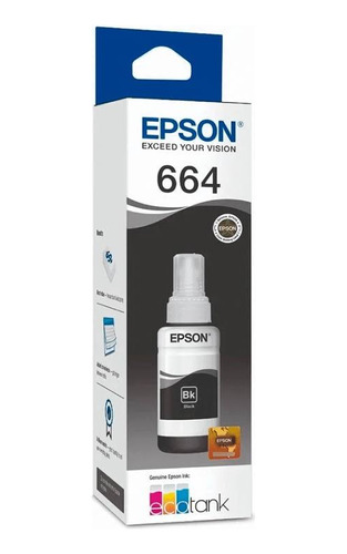 Tinta Negra Original Epson T664 L380 L355 L1300  L220