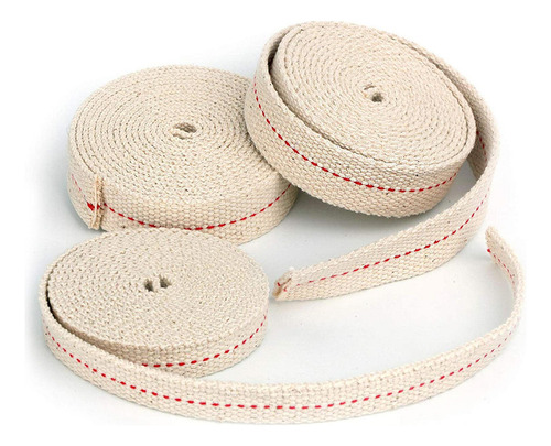 3 Rollos De Algodón Lámpara De Aceite Mecha Plana Lámpara