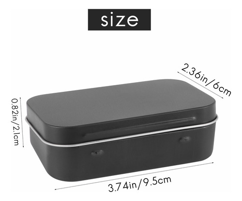Caja De Hojalata Negra De 95x60x21 Mm Caja De Metal Negro Co
