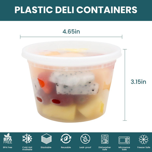 Wgcc Contenedores Deli Con Tapas 16 Oz Contenedores De Sopa