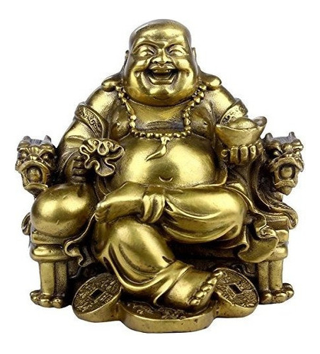 Feng Shui Hecho A Mano Maitreya Riendo Estatua De Buda Senta