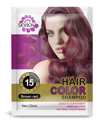 Sevich Shampoo Tinte Instantaneo Cubre Canas Color Rojo