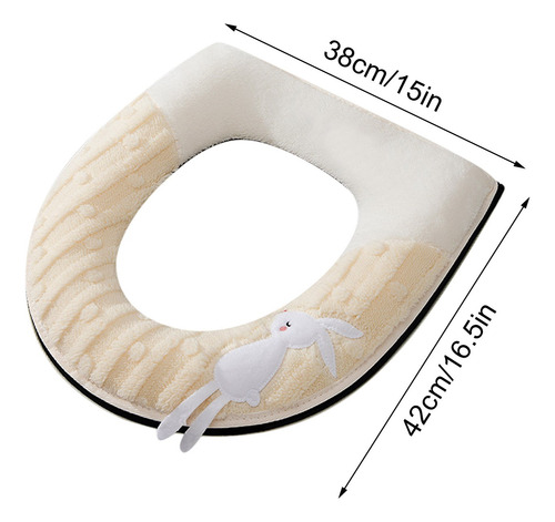Cojín De Inodoro De Felpa Cálida Para Asiento De Inodoro Dom