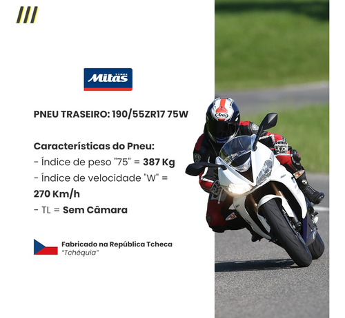 Pneu Cb1000r S1000r 190/55r17 Zr Tl 75w Sport Force+ Rs