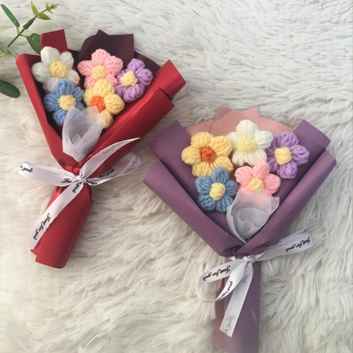 2 Ramo De Punto Hecho A Mano, Flores De Punto, Ramo Estilo E