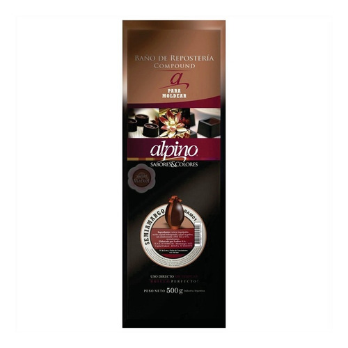 Imagen 1 de 2 de Chocolate Alpino 500grs Templado Pascuas Semi - Blanco Leche