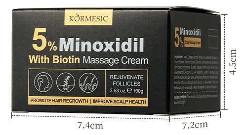 Mascarilla Crema Capilar Minoxidil 5% Con Biotina Crecimient