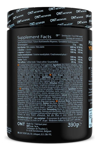 Pre Entreno Pre Workout Metapure Overdrive 390gr Qnt
