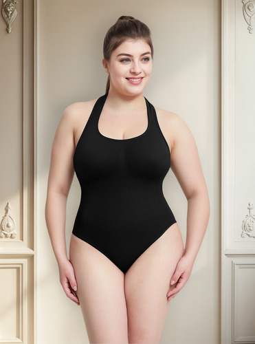 Body Moldeador Con Cuello Halter Y Talla Grande Para Control