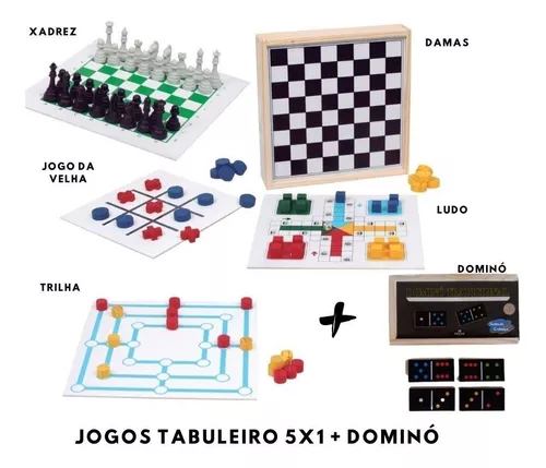 Jogo Educativo De Tabuleiro 4 X1 Xadrez Dama Ludo E Trilha