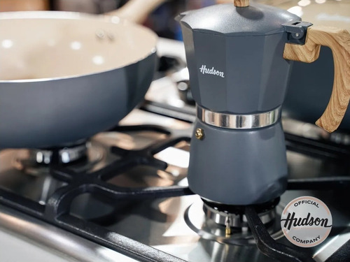Imagen 2 de 6 de Cafetera Hudson Gris Estilo Italiana 9 Pocillos 450 Ml