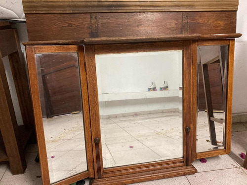 Rebajada Antiguo Toilette De Roble Y Mármol Con Bacha (Usado)
