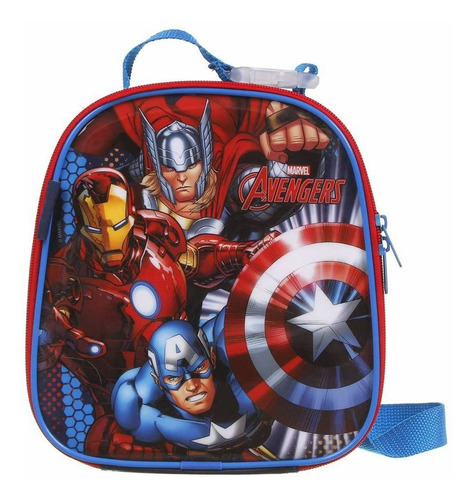 Lancheira Escolar Térmica Dmw Avengers Ref. 11593 Cor Azul Vingadores