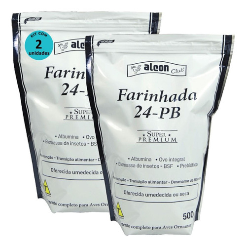 Kit 2 Farinhada Alcon Club 24-pb 500g Premium