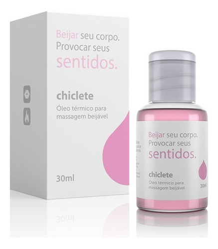  Óleo Para Massagem Função Aquece Sentidos Chiclete - 30 Ml