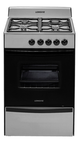 Imagen 1 de 2 de Cocina Longvie Standard 13231 a gas/eléctrica 4 hornallas acero inoxidable 220V puerta con visor 74L