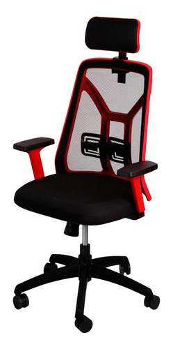 Sillón Tokio Rojo Ergonómico Mesh Cabezal Gamer Baires4