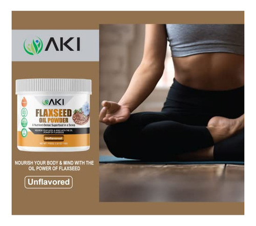 Polvo De Aceite De Linaza Aki | Repleto De Nutrientes Esenci