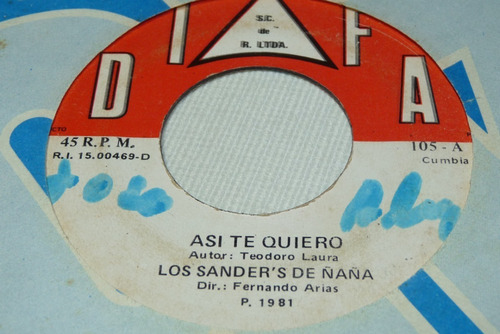 Jch- Los Sanders De Ñaña Asi Te Quiero Cumbia 45 Rpm