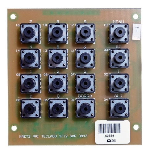 Placa Teclado 16 Teclas Kretz Delta Eco 2 Original