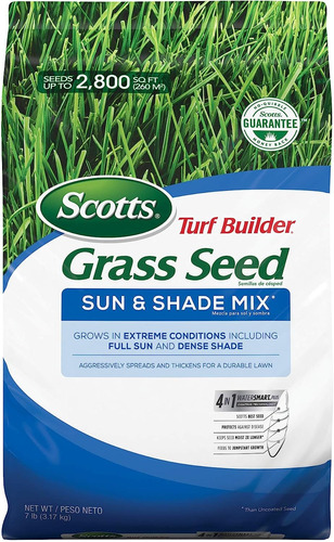 Scotts Turf Builder - Semilla De Cesped Para Sol Y Sombra.