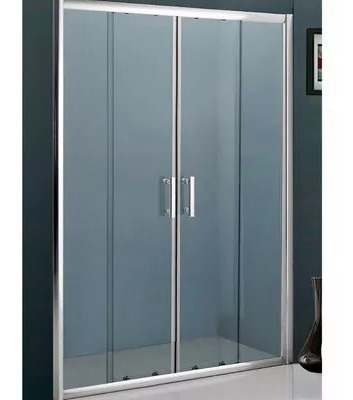 Imagen 2 de 10 de Mampara Baño Esmerilada Bañera 160 X 190 4 Hojas 6 Mm