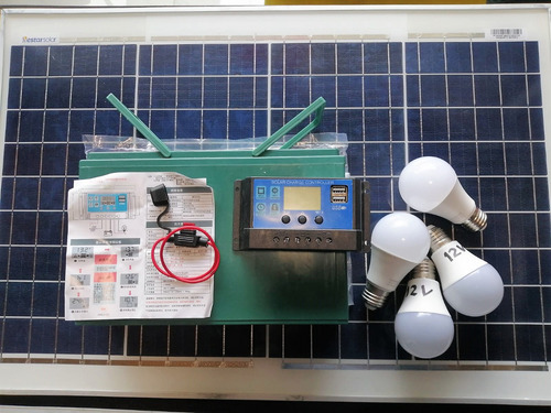 Imagen 4 de 10 de Kit Panel Batería Controlador Led (componentes Planta Solar)