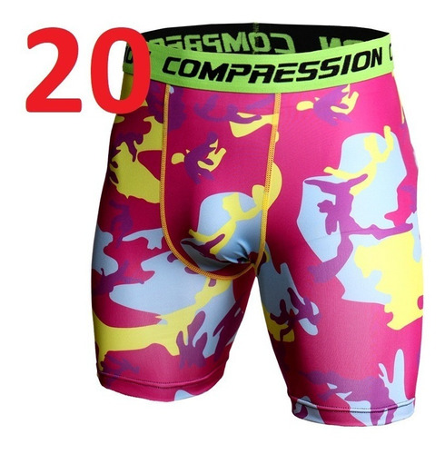 Calzas Corta De Compresion Numero 20, Camuflaje Fucsia