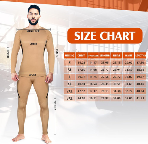 3 Sets Men's Thermal Underwear Set Fleece Lined Base Layer T