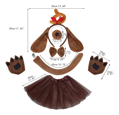 Conjunto De Disfraz De Perro Con Aro Para El Pelo, Para