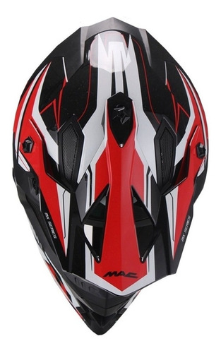 Imagen 2 de 4 de Casco Enduro Negro Rojo Mac Virtus Sharp En Rolling Motors