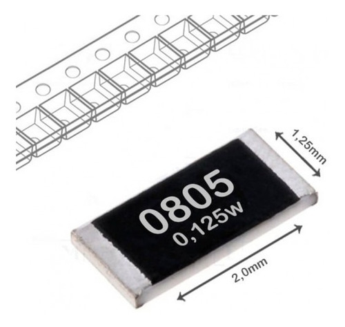 100 Pçs Resistor Smd 1k30 (1,30k) 1% 0805 Rt1 Crcw08051k30fk