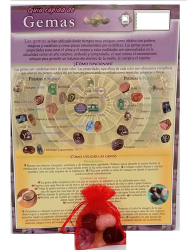 Cuarzos Protección, Kit 5 Cuarzos Diferentes + Guía Gemas