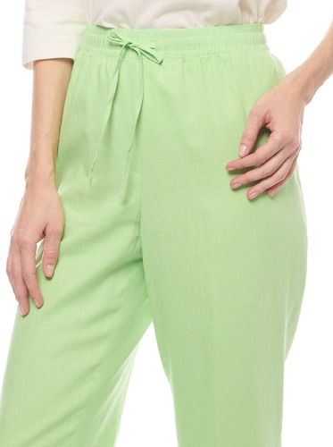 Pantalon Foley's Verde Lino Capri Mujer 125319