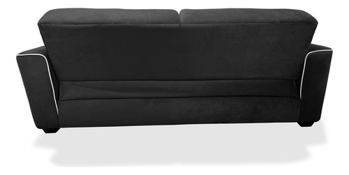 Sofá Cama Sillón Sala Hogar Minimalista 3 Posiciones Negro Liso