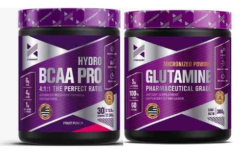 Hydro Bcaa Amino 360grs + Glutamina Xtrenght 300grs Oferta