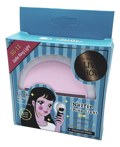 Clip universal para teléfono móvil Right Light para selfies, color rosa